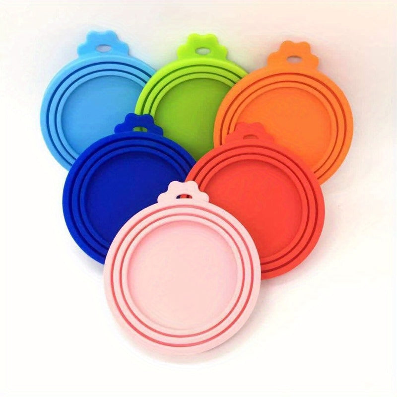 1pc Random Color Silicone Pet Food Can Cover - Moisture-Proof, Easy-to-Clean Round Dog Food Can Lid - Perfect for Feeding & Watering Supplies