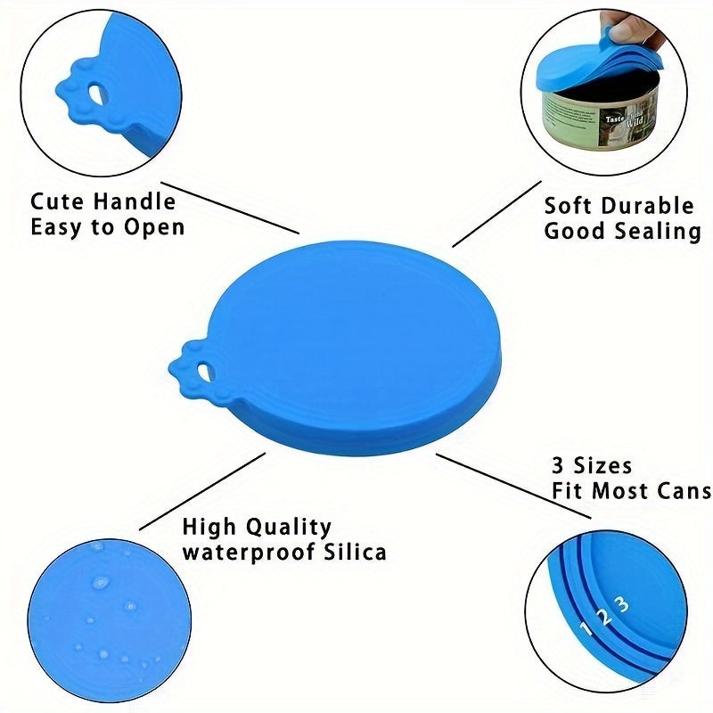 1pc Random Color Silicone Pet Food Can Cover - Moisture-Proof, Easy-to-Clean Round Dog Food Can Lid - Perfect for Feeding & Watering Supplies