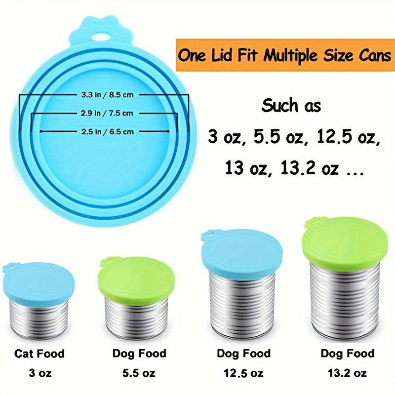 1pc Random Color Silicone Pet Food Can Cover - Moisture-Proof, Easy-to-Clean Round Dog Food Can Lid - Perfect for Feeding & Watering Supplies
