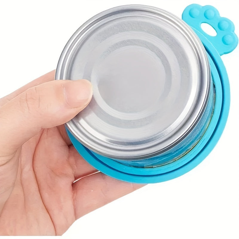 1pc Random Color Silicone Pet Food Can Cover - Moisture-Proof, Easy-to-Clean Round Dog Food Can Lid - Perfect for Feeding & Watering Supplies