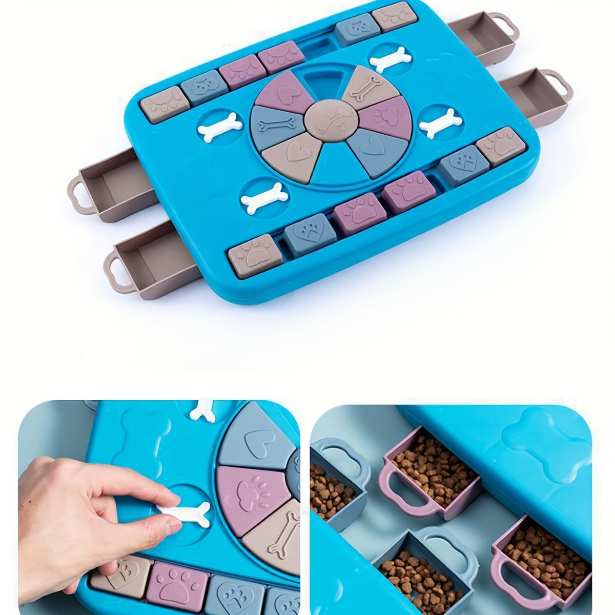 1pc Interactive Dog Slow Feeder Toy, Puzzle Dog Food Treat Dispenser Toy Pet Placemat For IQ Training & Mental Enrichment