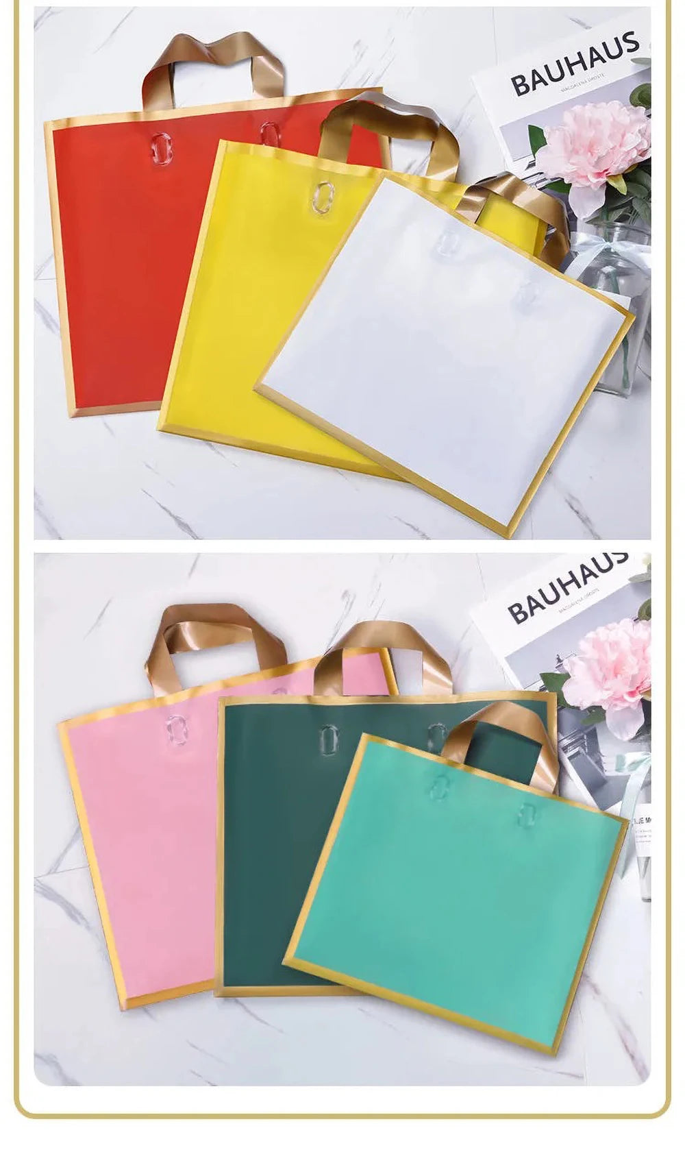 100pcs Custom Logo Phnom Penh Matte Thickened Shopping Bags With Handle Plastic Gift Bag Print One Color Logo On Double-sided