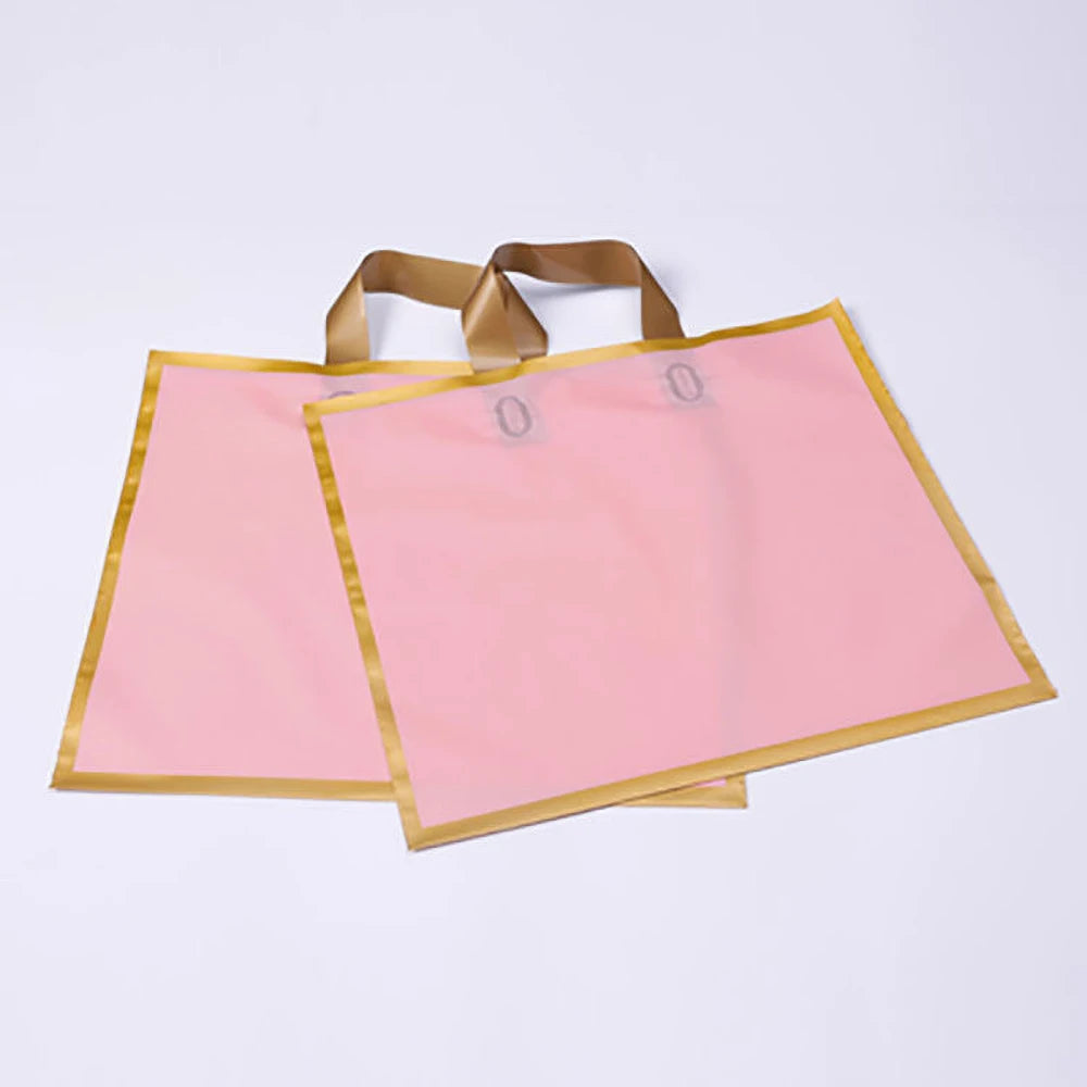 100pcs Custom Logo Phnom Penh Matte Thickened Shopping Bags With Handle Plastic Gift Bag Print One Color Logo On Double-sided