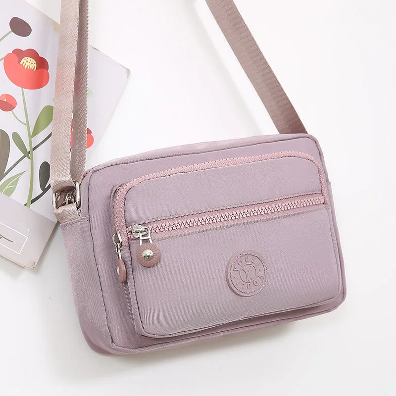 1pc Lightweight Nylon Women's Shoulder Bag,Adjustable Strap,Casual Crossbody Design in Mint,Zipper Closure, Ideal for Everyday