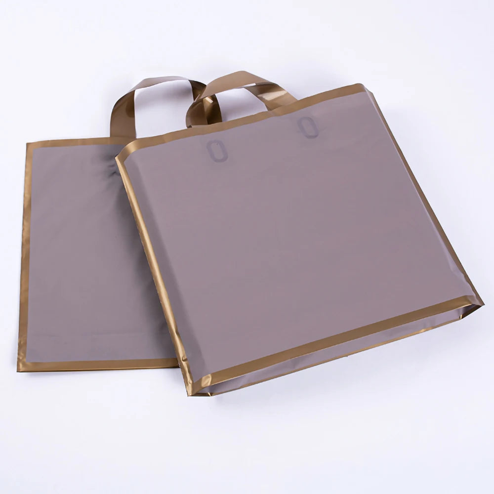 100pcs Custom Logo Phnom Penh Matte Thickened Shopping Bags With Handle Plastic Gift Bag Print One Color Logo On Double-sided