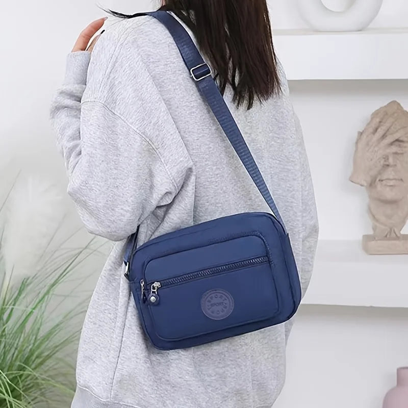 1pc Lightweight Nylon Women's Shoulder Bag,Adjustable Strap,Casual Crossbody Design in Mint,Zipper Closure, Ideal for Everyday