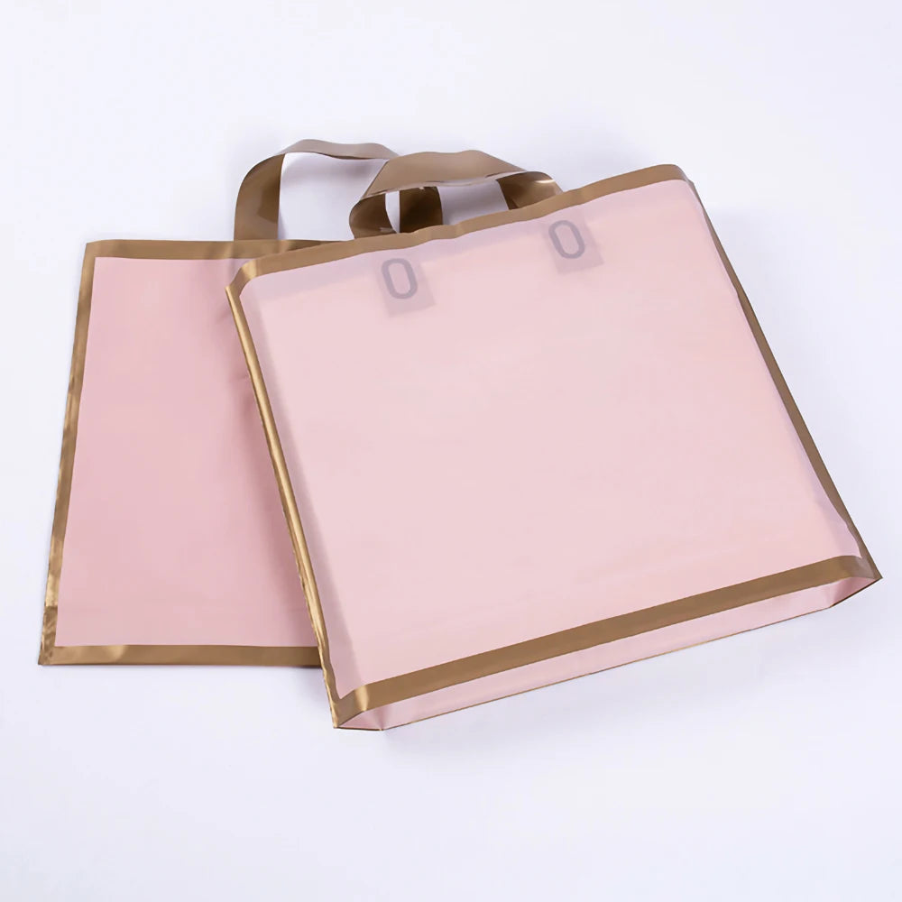 100pcs Custom Logo Phnom Penh Matte Thickened Shopping Bags With Handle Plastic Gift Bag Print One Color Logo On Double-sided