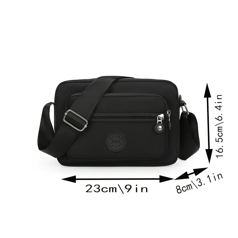 1pc Lightweight Nylon Women's Shoulder Bag,Adjustable Strap,Casual Crossbody Design in Mint,Zipper Closure, Ideal for Everyday