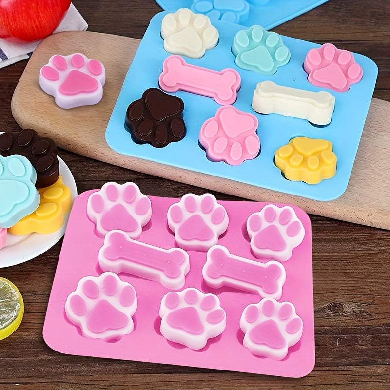 Silicone Mold, Cat Paw, Dog Paw, Bone, Dog Tag, Food Grade Silicone Mold Chocolate, Candy, Jelly, Ice Cubes, Dog Food, Cupcake Baking Mold, Muffin Plate, Kitchen Accessories, Oven Accessories.