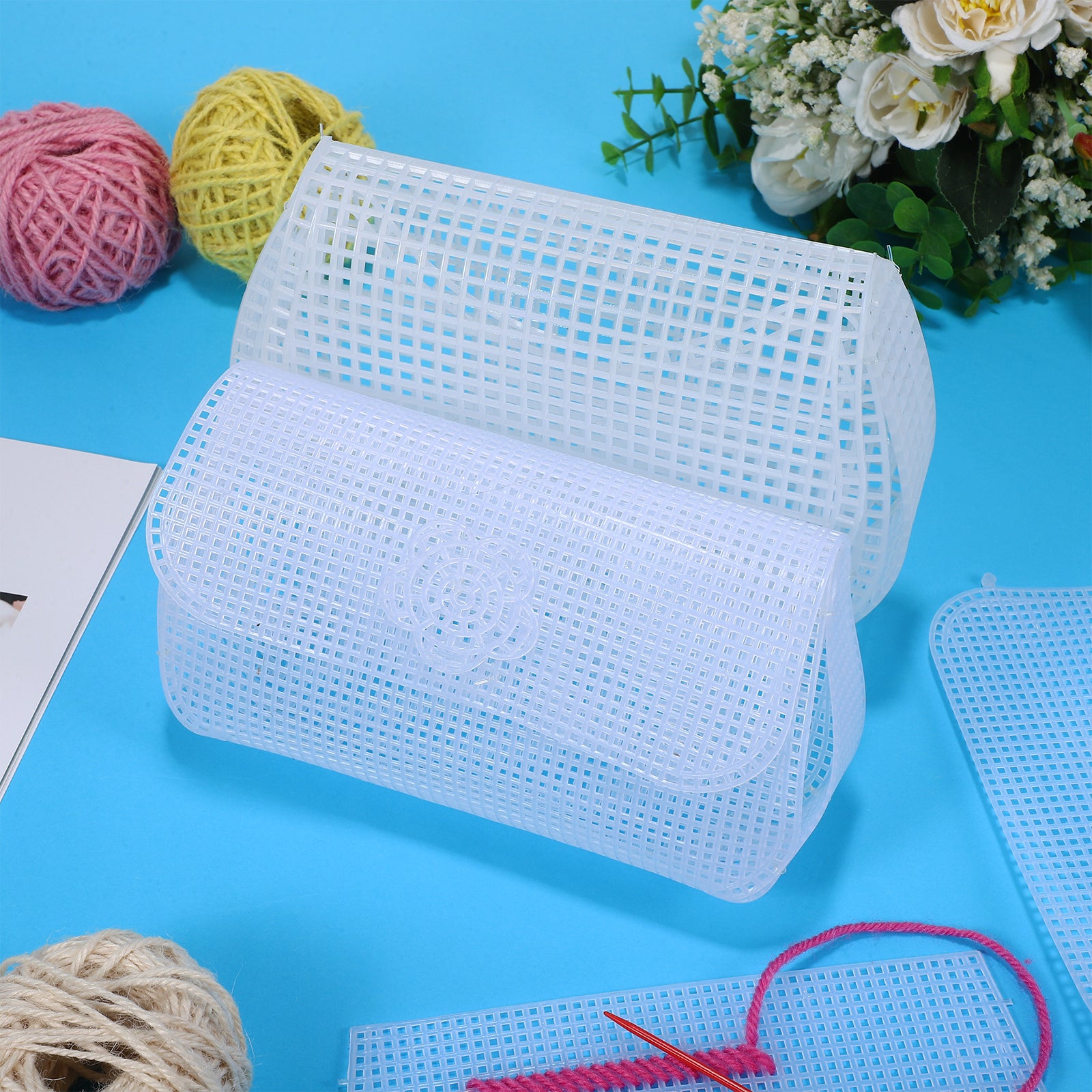 6 Pcs DIY Plastic Mesh Canvas Sheet Bag Making Supplies Womens Purses Handbag Accessories The Tote Decorate