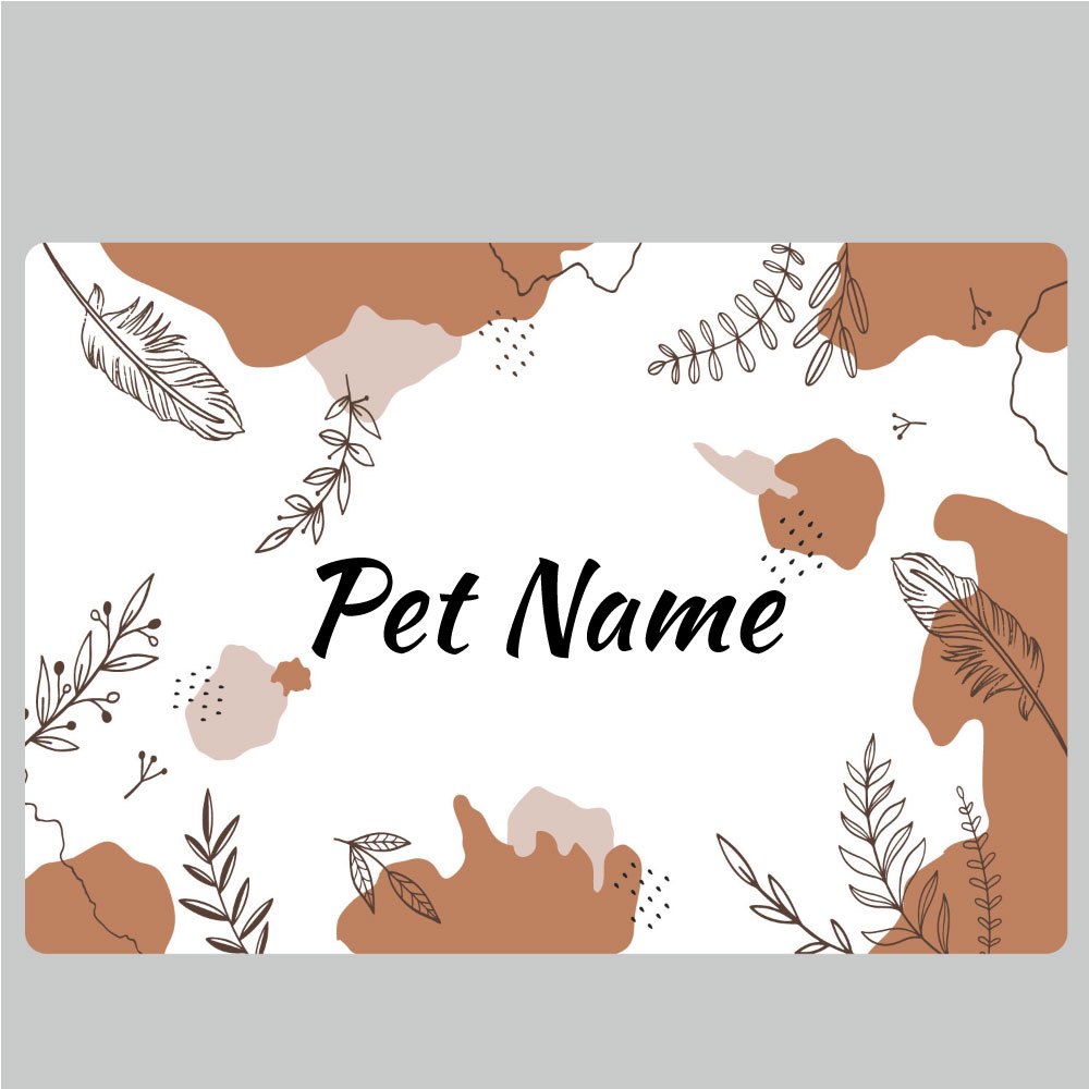 Personalized Leather Dog Food Mat, Custom Pet Name, Waterproof & Non-Slip, Oil-Proof Dog Bowl Mat for Food and Water, Ideal for Dogs