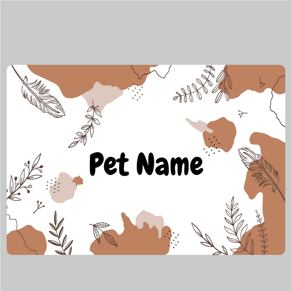 Personalized Leather Dog Food Mat, Custom Pet Name, Waterproof & Non-Slip, Oil-Proof Dog Bowl Mat for Food and Water, Ideal for Dogs