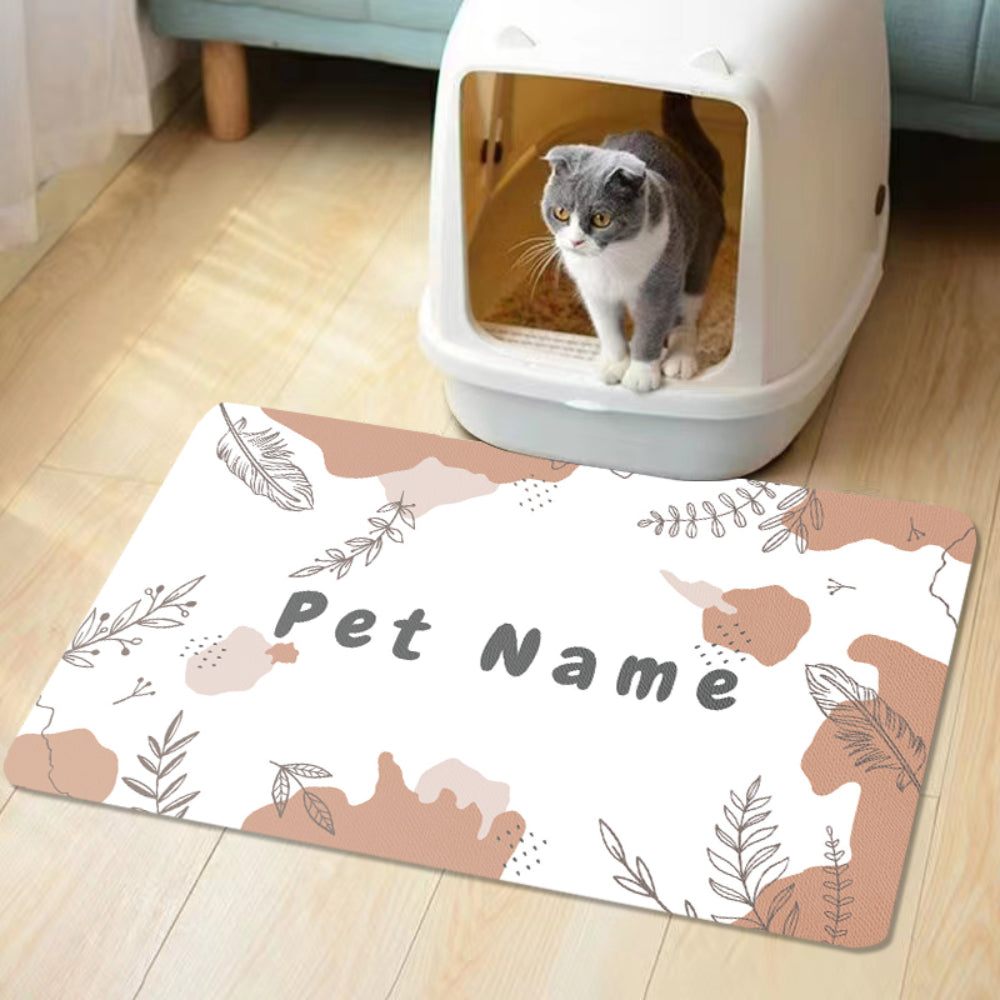 Personalized Leather Dog Food Mat, Custom Pet Name, Waterproof & Non-Slip, Oil-Proof Dog Bowl Mat for Food and Water, Ideal for Dogs