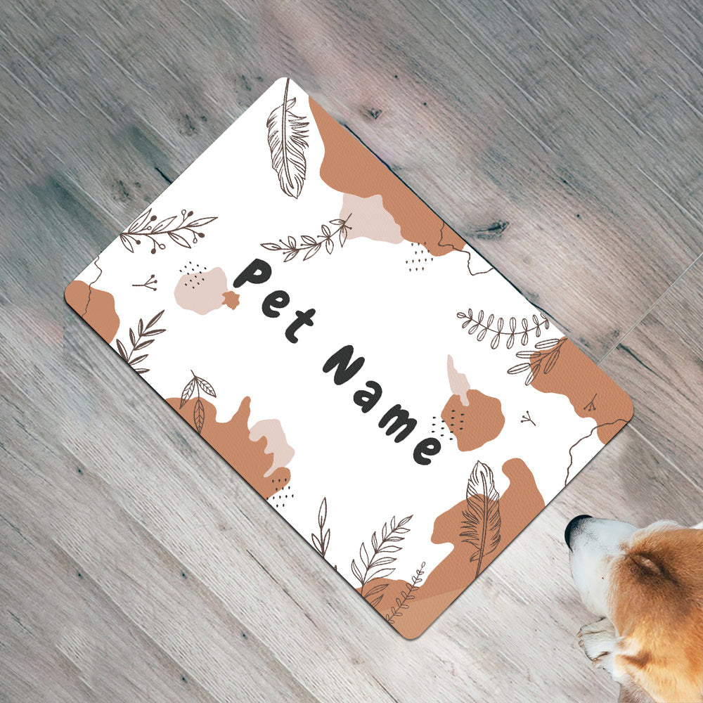 Personalized Leather Dog Food Mat, Custom Pet Name, Waterproof & Non-Slip, Oil-Proof Dog Bowl Mat for Food and Water, Ideal for Dogs