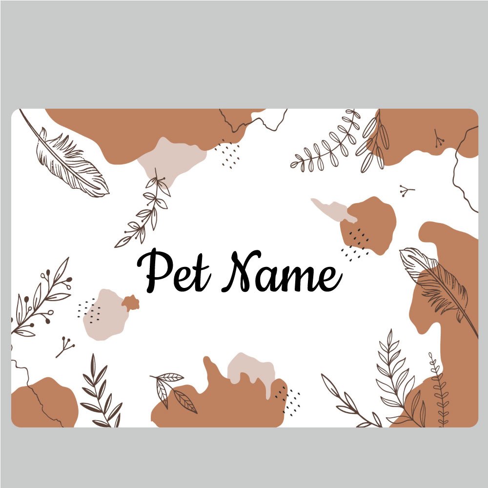 Personalized Leather Dog Food Mat, Custom Pet Name, Waterproof & Non-Slip, Oil-Proof Dog Bowl Mat for Food and Water, Ideal for Dogs