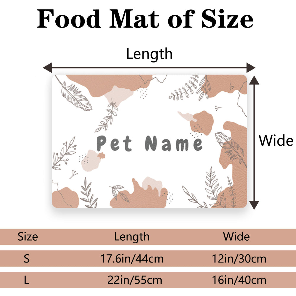 Personalized Leather Dog Food Mat, Custom Pet Name, Waterproof & Non-Slip, Oil-Proof Dog Bowl Mat for Food and Water, Ideal for Dogs