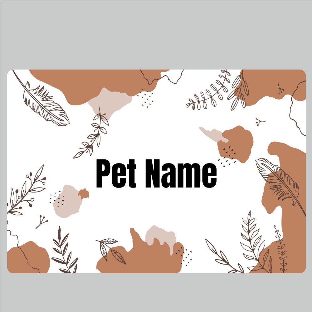 Personalized Leather Dog Food Mat, Custom Pet Name, Waterproof & Non-Slip, Oil-Proof Dog Bowl Mat for Food and Water, Ideal for Dogs