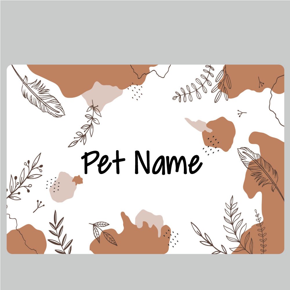 Personalized Leather Dog Food Mat, Custom Pet Name, Waterproof & Non-Slip, Oil-Proof Dog Bowl Mat for Food and Water, Ideal for Dogs