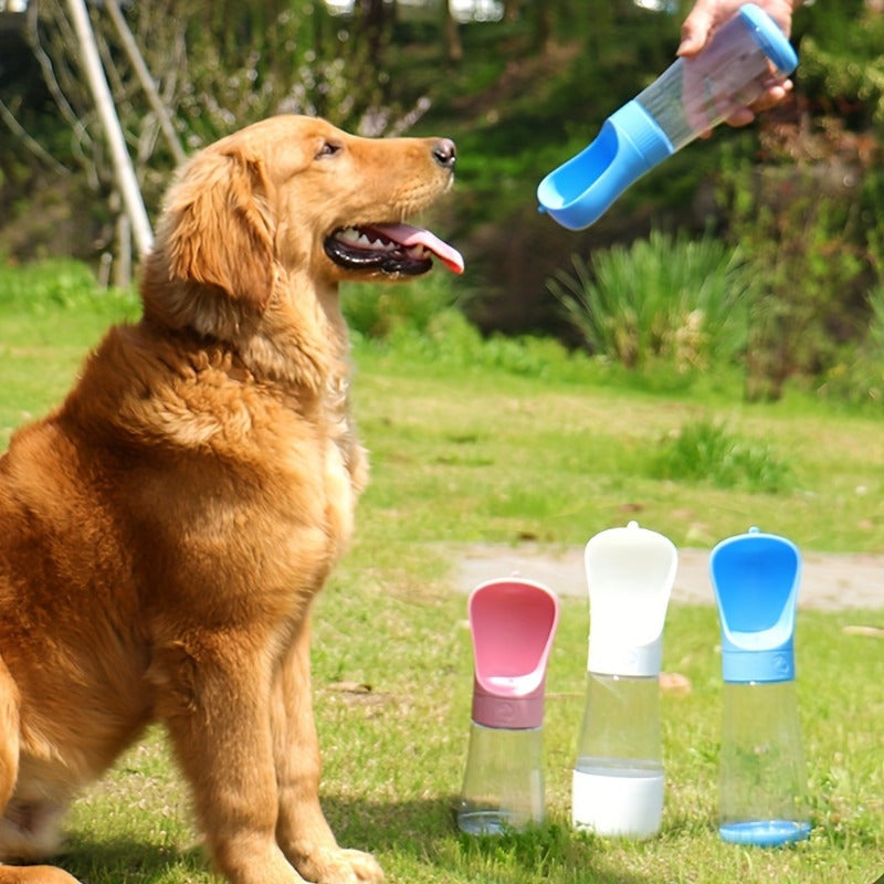 Leak Proof 2 In 1 Portable Dog Water Bottle - 1pc Plastic Dog Food And Water Container