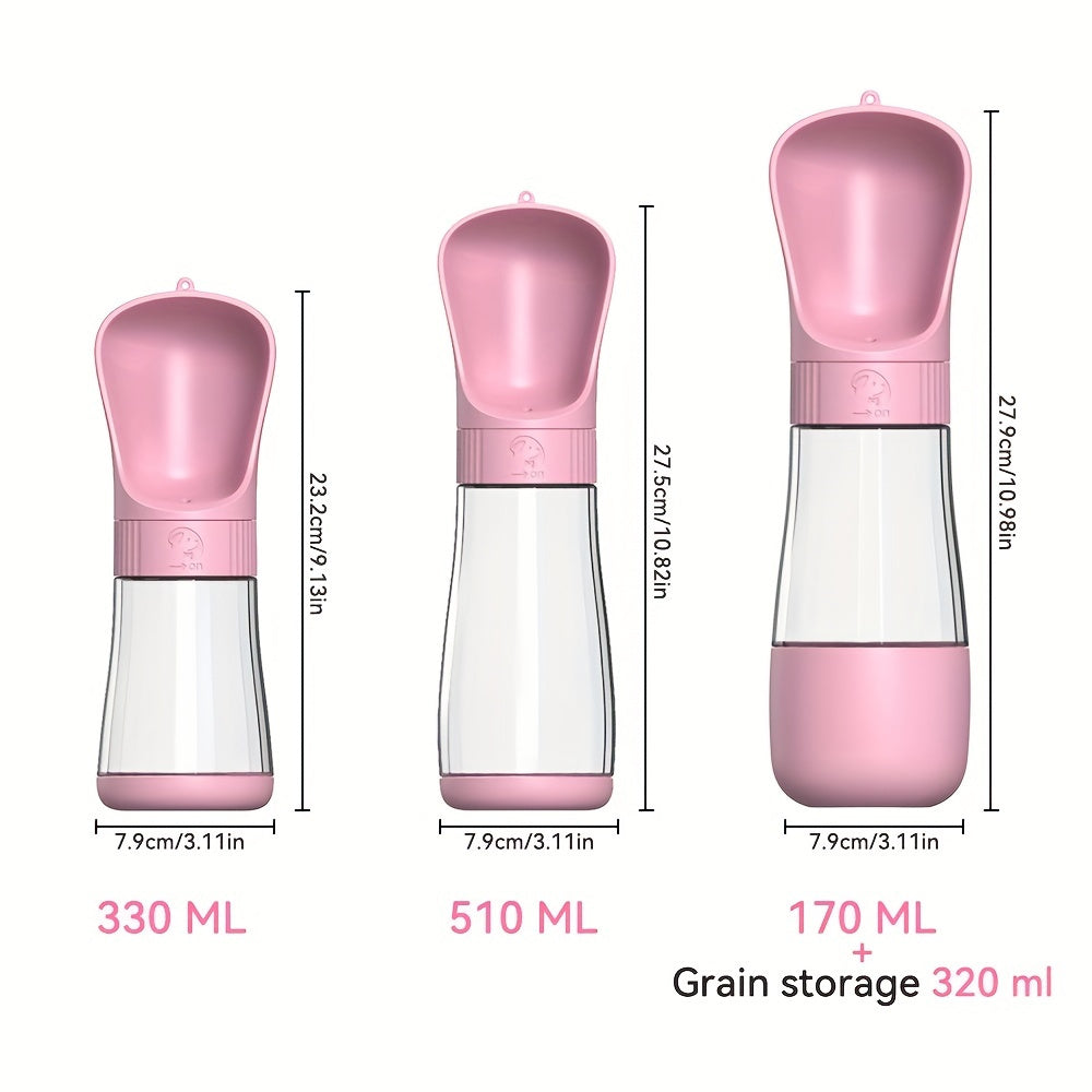 Leak Proof 2 In 1 Portable Dog Water Bottle - 1pc Plastic Dog Food And Water Container