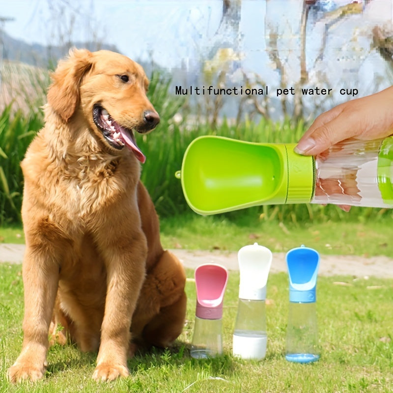 Leak Proof 2 In 1 Portable Dog Water Bottle - 1pc Plastic Dog Food And Water Container