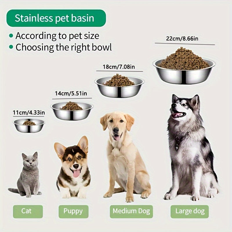 Stainless Steel Durable 1pc Dog Feeder Bowl - Dog Food And Water Bowl