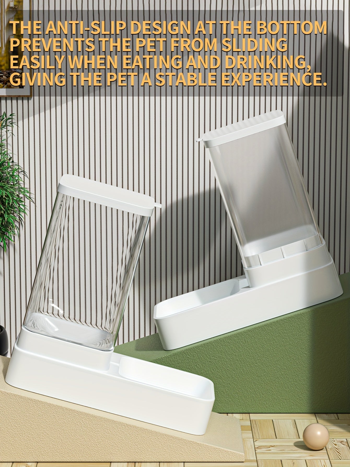 Automatic Self Feeding Station - Gravity Pet Feeder And Water Dispenser Set, Plastic Dog Food Feeder Dog Water Container - Indoor Dogs Christmas Gift