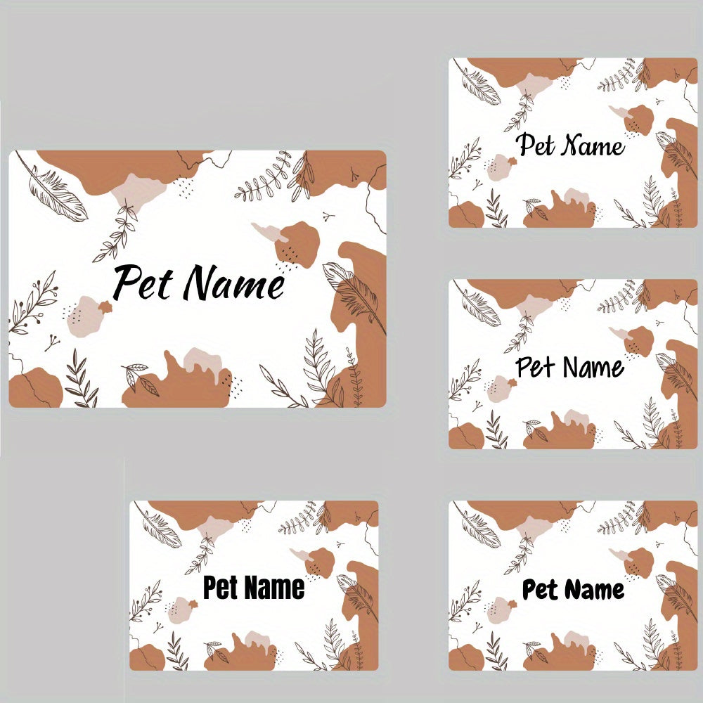 Personalized Leather Dog Food Mat, Custom Pet Name, Waterproof & Non-Slip, Oil-Proof Dog Bowl Mat for Food and Water, Ideal for Dogs