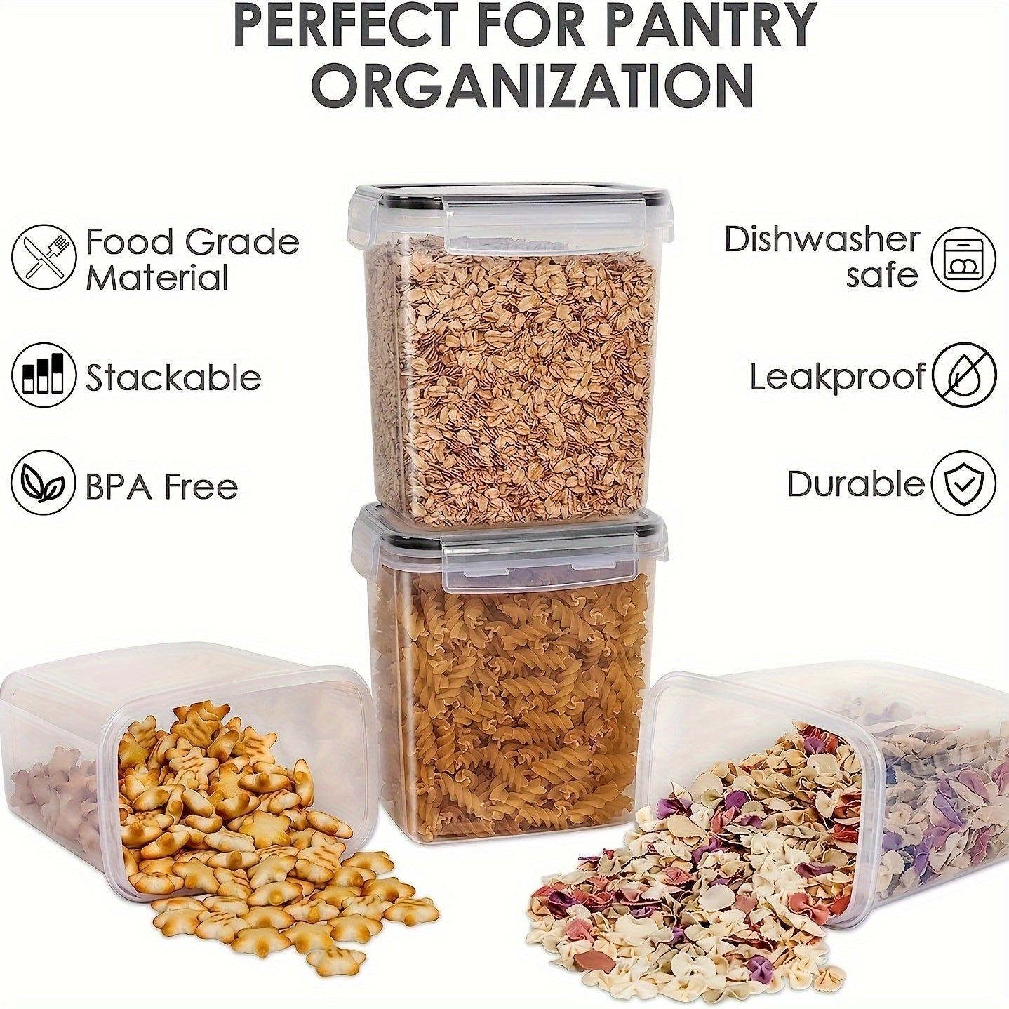 24pcs Pet Food Storage Containers Set With Lids, BPA Free Airtight Plastic Dog Food Storage Buckets With Labels And Marker For Pet Dry Food Snack Storage