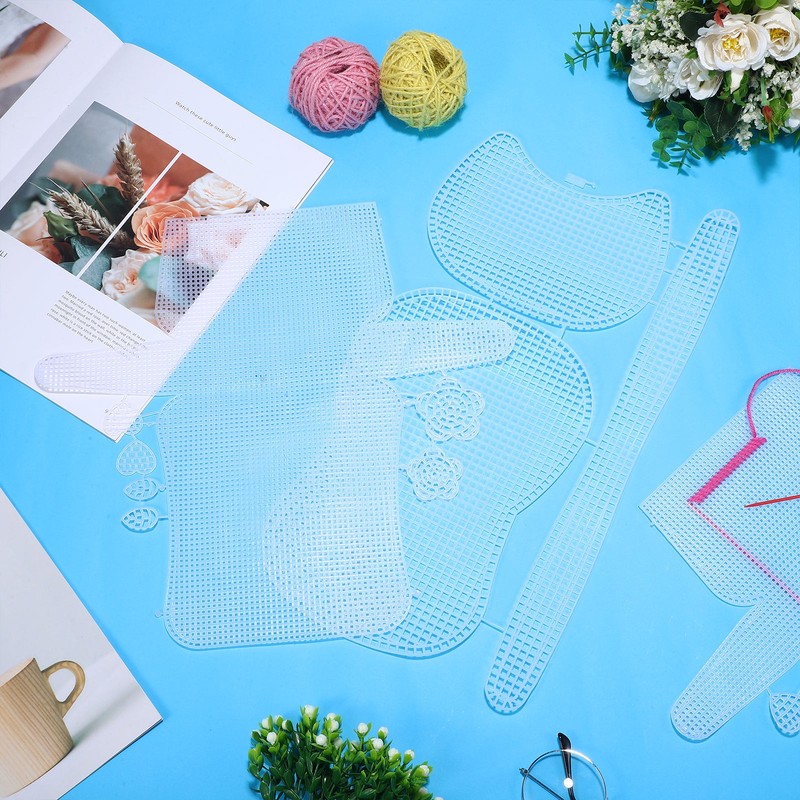 6 Pcs DIY Plastic Mesh Canvas Sheet Bag Making Supplies Womens Purses Handbag Accessories The Tote Decorate
