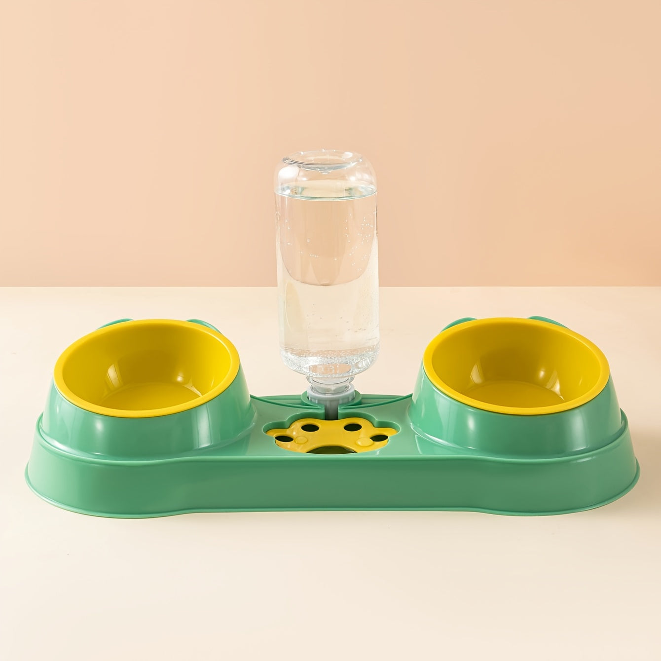 Double Pet Bowl with Automatic Water Feeder, Cat and Dog Food Basin, Drinking Water Cat Supplies
