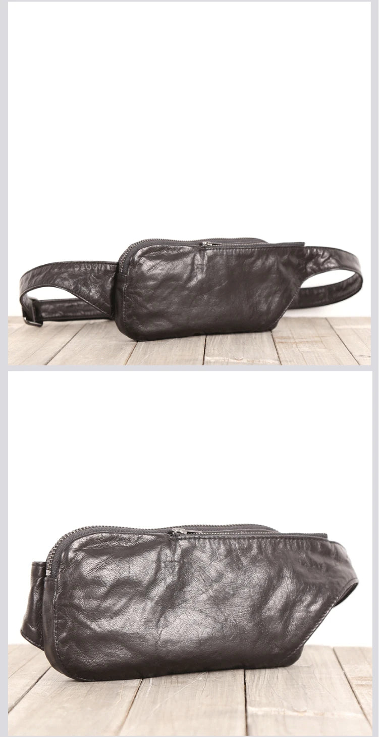 Chest Bags Genuine Leather Sheepskin Luxury Handmade Multifunctional Mini Waist Pack Cigarette Handbag Unisex Cell Phone Bag
