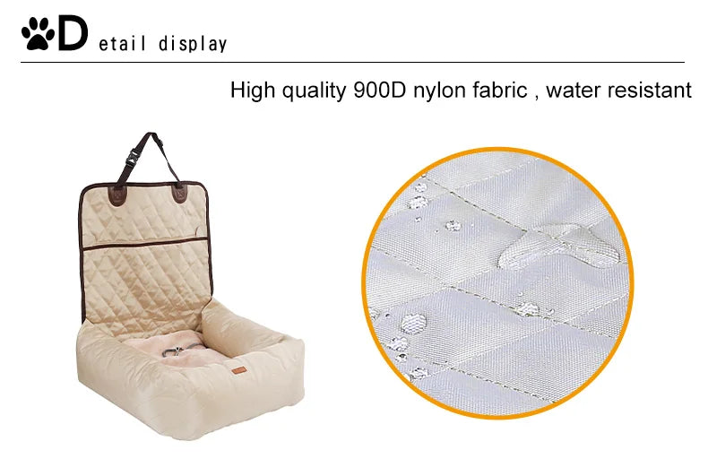 Dog Car Seat Bed Travel Dog Car Seats for Small Medium Dogs Front/Back Seat Indoor/Car Use Pet Car Carrier Bed Cover Removable