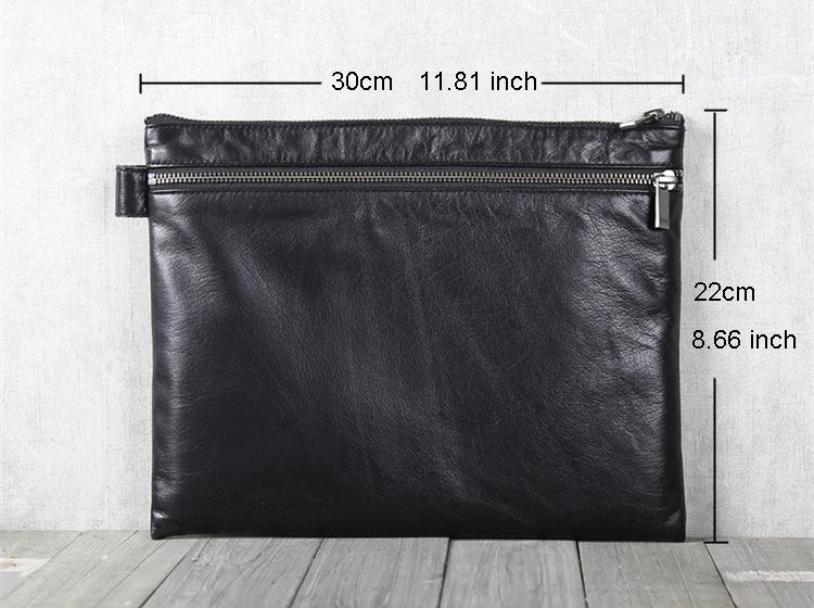 Men Clutch Bag Genuine Leather Luxury Handmade Business Office Handbags iPad Pack Top-end Male Hand Bag Casual Cell Phone Wallet