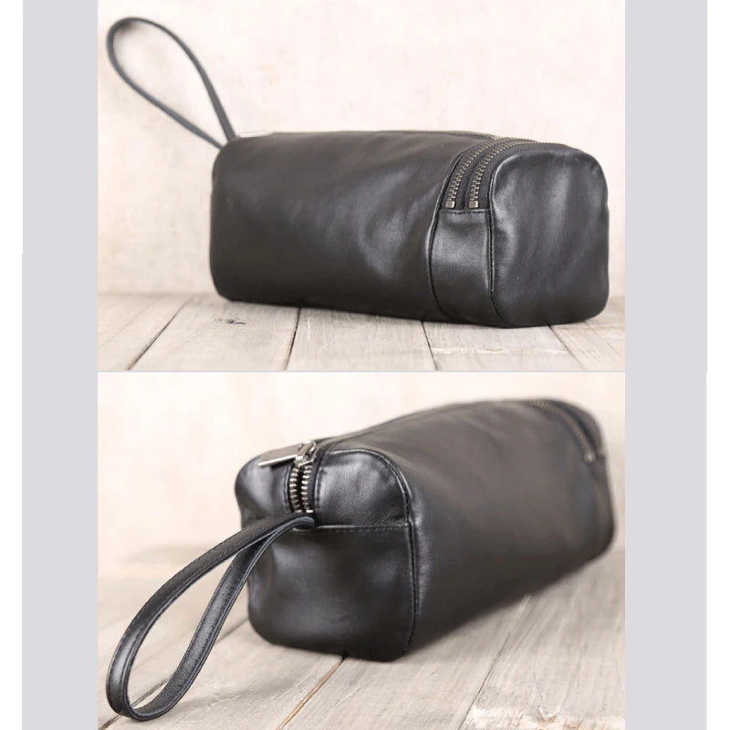 Clutch Bag Men Genuine Leather Luxury Male Casual Storage Purses Handmade Mini Hand Bag Organizer Wallets