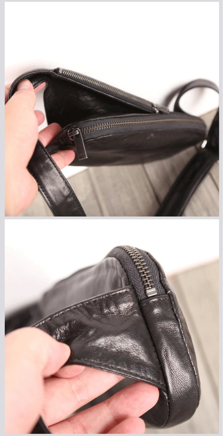 Chest Bags Genuine Leather Sheepskin Luxury Handmade Multifunctional Mini Waist Pack Cigarette Handbag Unisex Cell Phone Bag