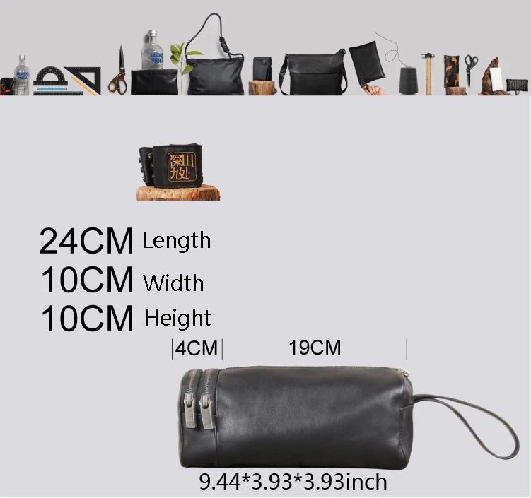 Clutch Bag Men Genuine Leather Luxury Male Casual Storage Purses Handmade Mini Hand Bag Organizer Wallets