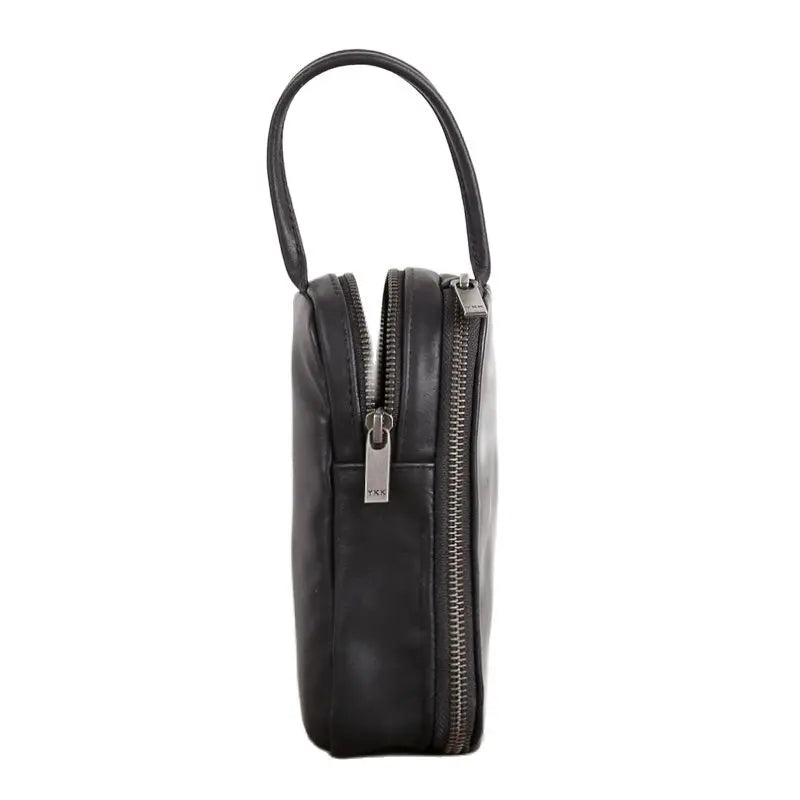 Clutch Bag Male Genuine Leather Luxury Handmade Men Mini Hand Bags Casual Storage Wallet Cell Phone Pouch Cowhide Zipper Purses