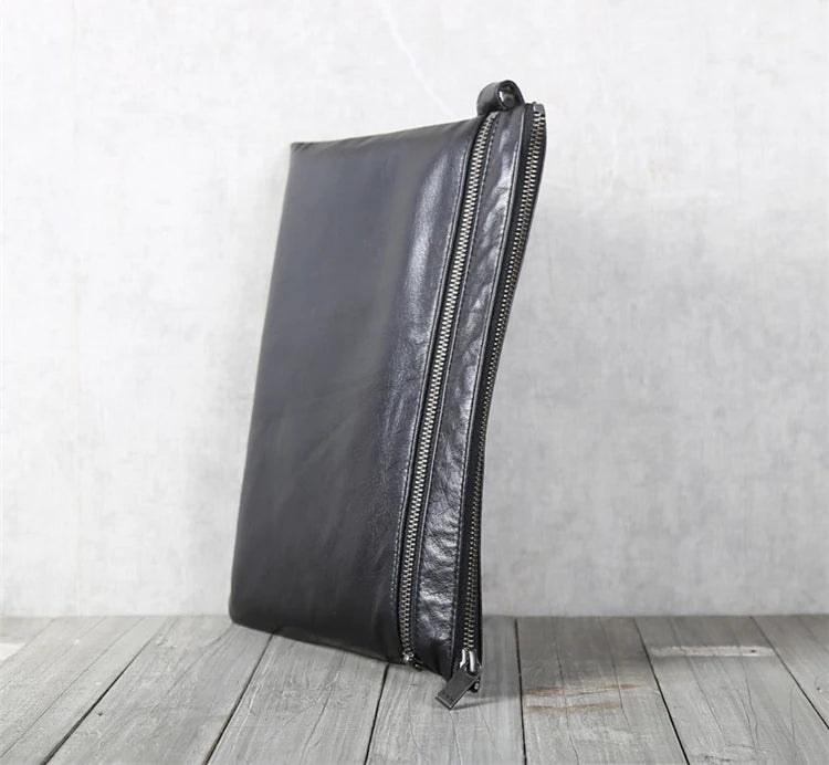 Men Clutch Bag Genuine Leather Luxury Handmade Business Office Handbags iPad Pack Top-end Male Hand Bag Casual Cell Phone Wallet