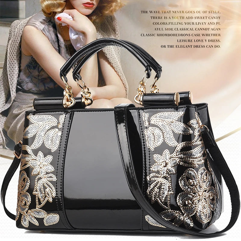 Fashion Embroidery Women Bag Leather Purses and Handbags Luxury Famous Brand Shoulder Bags Female Messenger Bags Bolsa Feminina