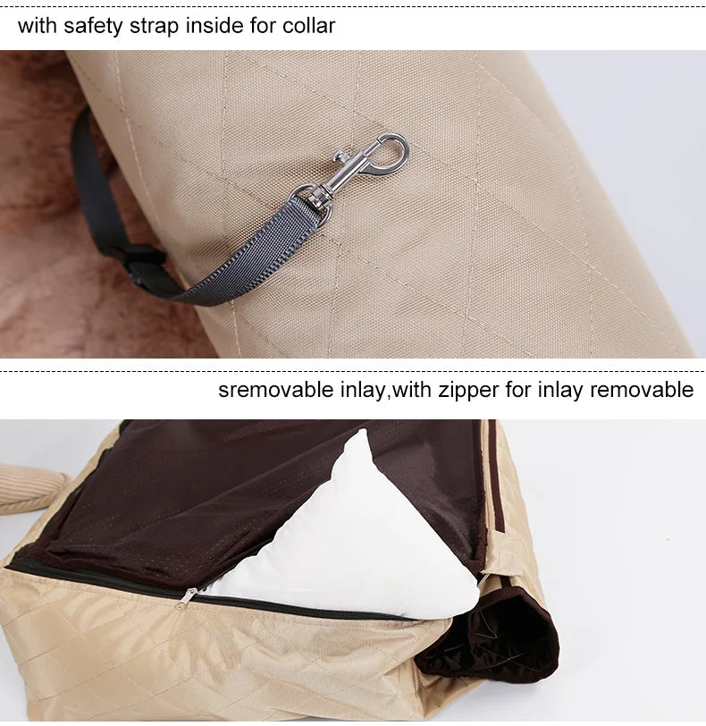 Dog Car Seat Bed Travel Dog Car Seats for Small Medium Dogs Front/Back Seat Indoor/Car Use Pet Car Carrier Bed Cover Removable