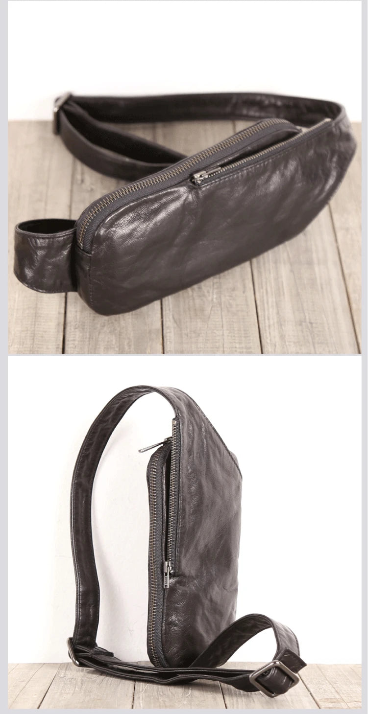 Chest Bags Genuine Leather Sheepskin Luxury Handmade Multifunctional Mini Waist Pack Cigarette Handbag Unisex Cell Phone Bag