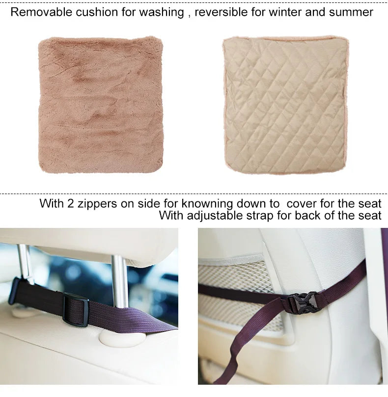 Dog Car Seat Bed Travel Dog Car Seats for Small Medium Dogs Front/Back Seat Indoor/Car Use Pet Car Carrier Bed Cover Removable