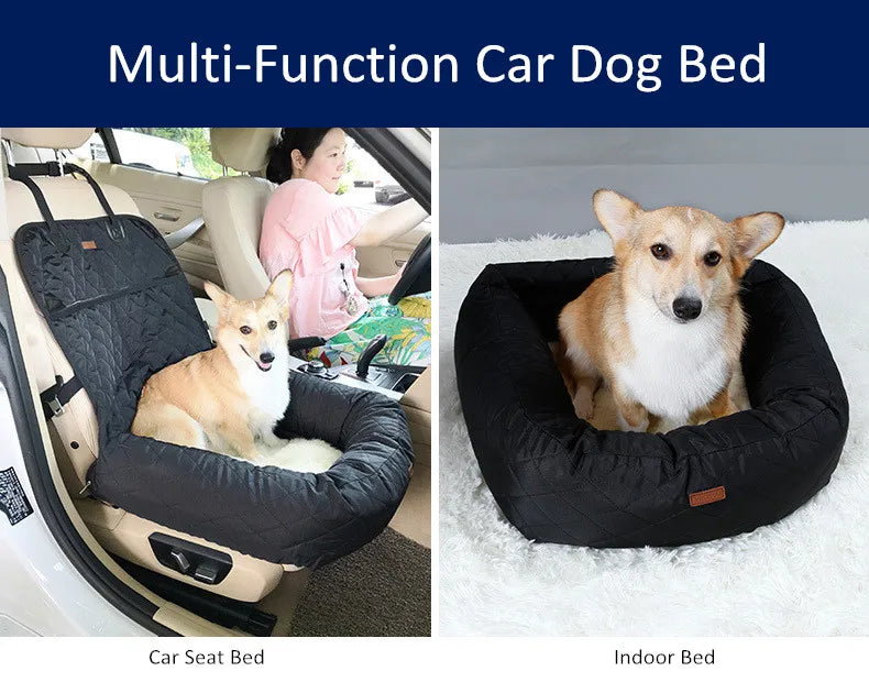 Dog Car Seat Bed Travel Dog Car Seats for Small Medium Dogs Front/Back Seat Indoor/Car Use Pet Car Carrier Bed Cover Removable