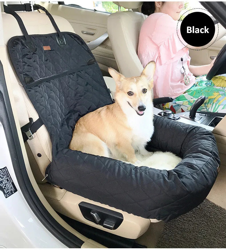 Dog Car Seat Bed Travel Dog Car Seats for Small Medium Dogs Front/Back Seat Indoor/Car Use Pet Car Carrier Bed Cover Removable