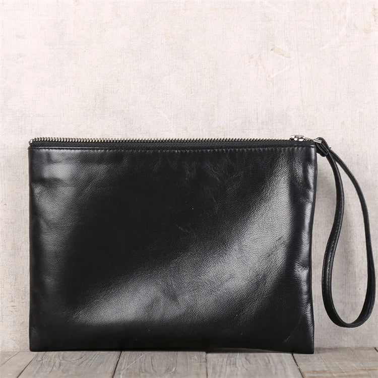 Clutch Bag Genuine Leather Luxury Men Hand Bag Casual Women Big Capacity Long Purses Top End Sheepskin Cell Phone Hand Bag