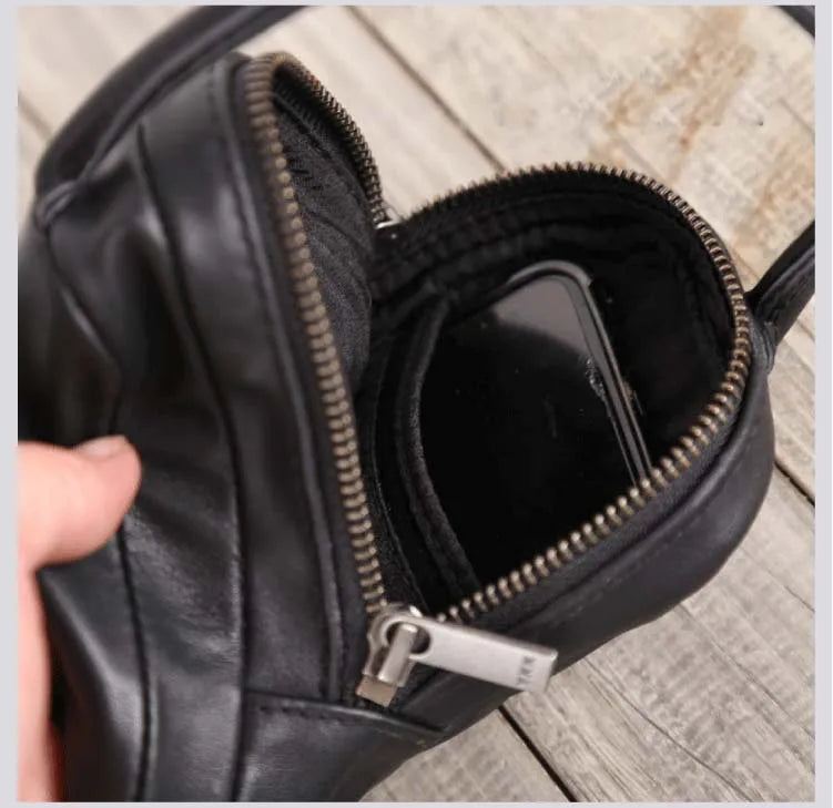 Clutch Bag Male Genuine Leather Luxury Handmade Men Mini Hand Bags Casual Storage Wallet Cell Phone Pouch Cowhide Zipper Purses