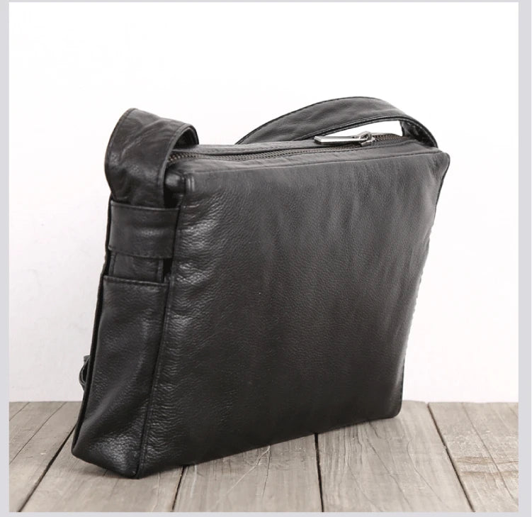 Satchel Men Genuine Leather Luxury Business Shoulder Bag Handmade Crossbody Pack Cowhide Casual Male Messenger Bag