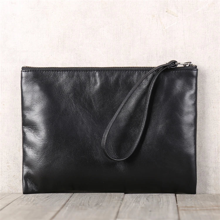 Clutch Bag Genuine Leather Luxury Men Hand Bag Casual Women Big Capacity Long Purses Top End Sheepskin Cell Phone Hand Bag