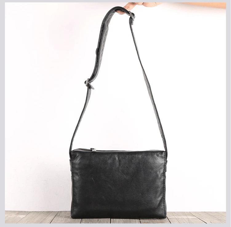 Satchel Men Genuine Leather Luxury Business Shoulder Bag Handmade Crossbody Pack Cowhide Casual Male Messenger Bag